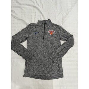 New York Knicks Nike Dri-Fit 1/4 Zip Pullover Size Medium 10/12 Gray Logo NBA